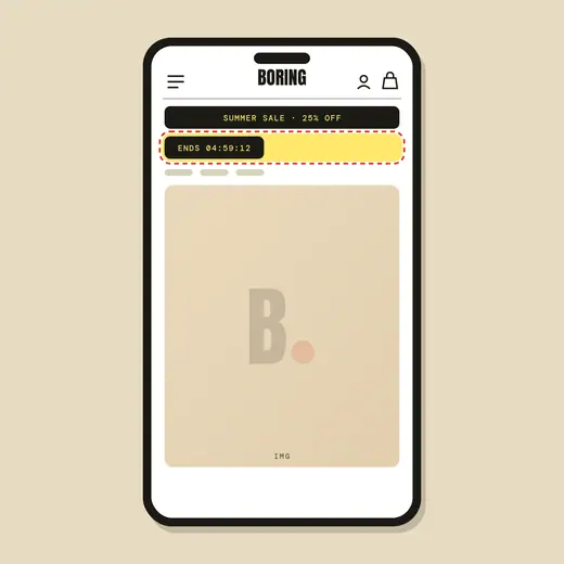 Announcement bar + countdown — after