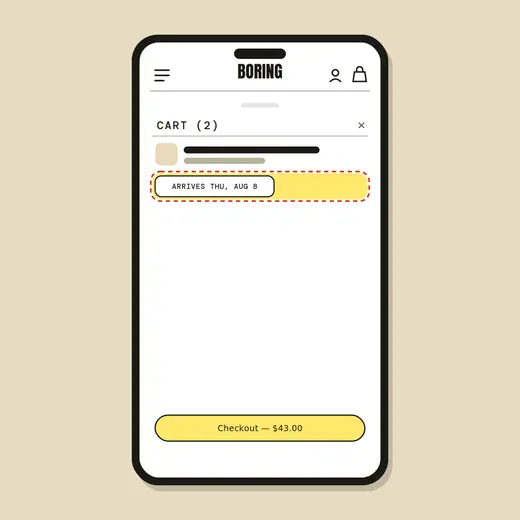 Delivery-date note — after