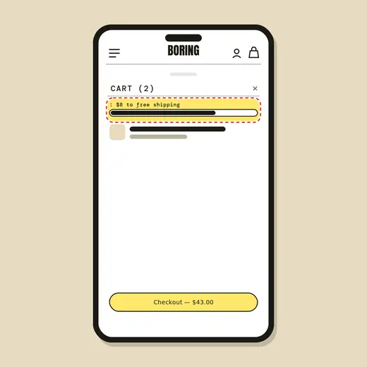 Free-shipping progress bar — after