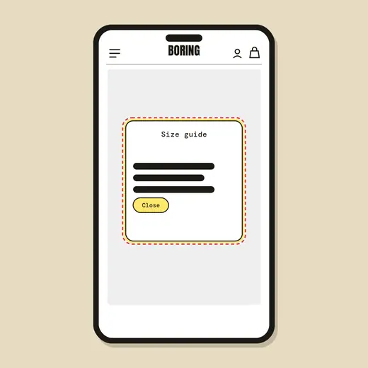 Size guide popup — after
