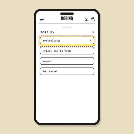 Sort options configuration — after