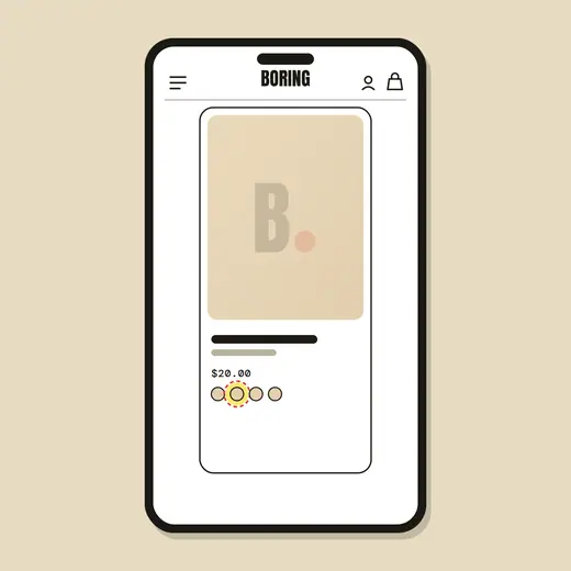 Swatches on cards — after